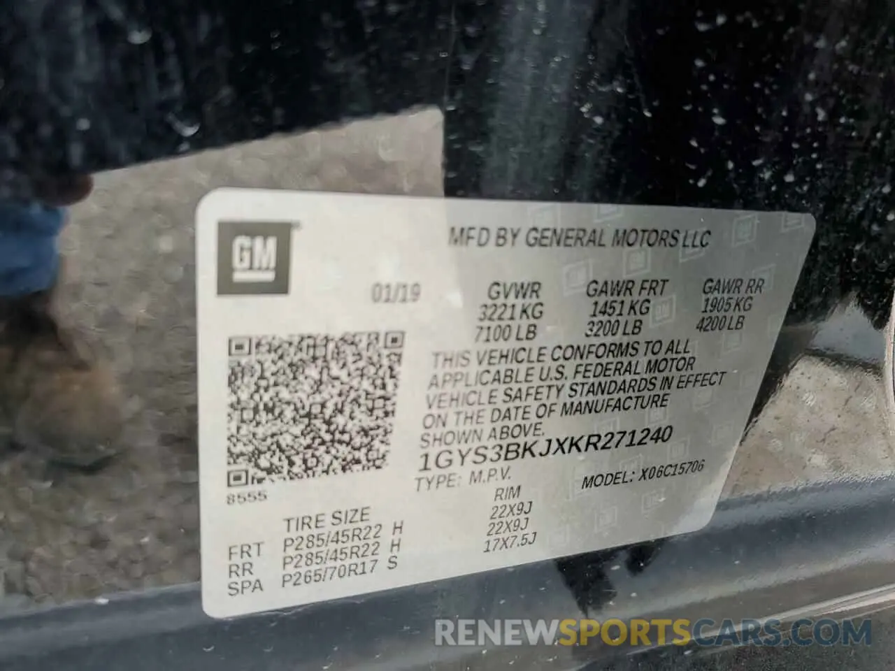 13 Photograph of a damaged car 1GYS3BKJXKR271240 CADILLAC ESCALADE 2019
