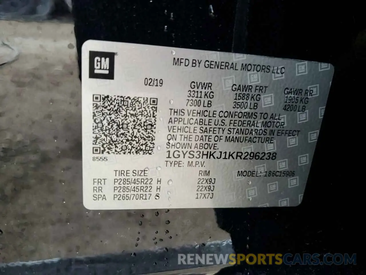 13 Photograph of a damaged car 1GYS3HKJ1KR296238 CADILLAC ESCALADE 2019