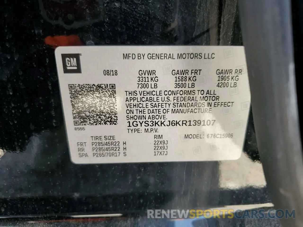 15 Photograph of a damaged car 1GYS3KKJ6KR139107 CADILLAC ESCALADE 2019