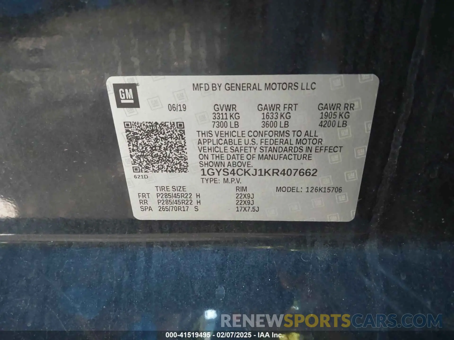 9 Photograph of a damaged car 1GYS4CKJ1KR407662 CADILLAC ESCALADE 2019