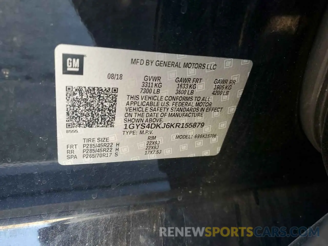 13 Photograph of a damaged car 1GYS4DKJ6KR155879 CADILLAC ESCALADE 2019