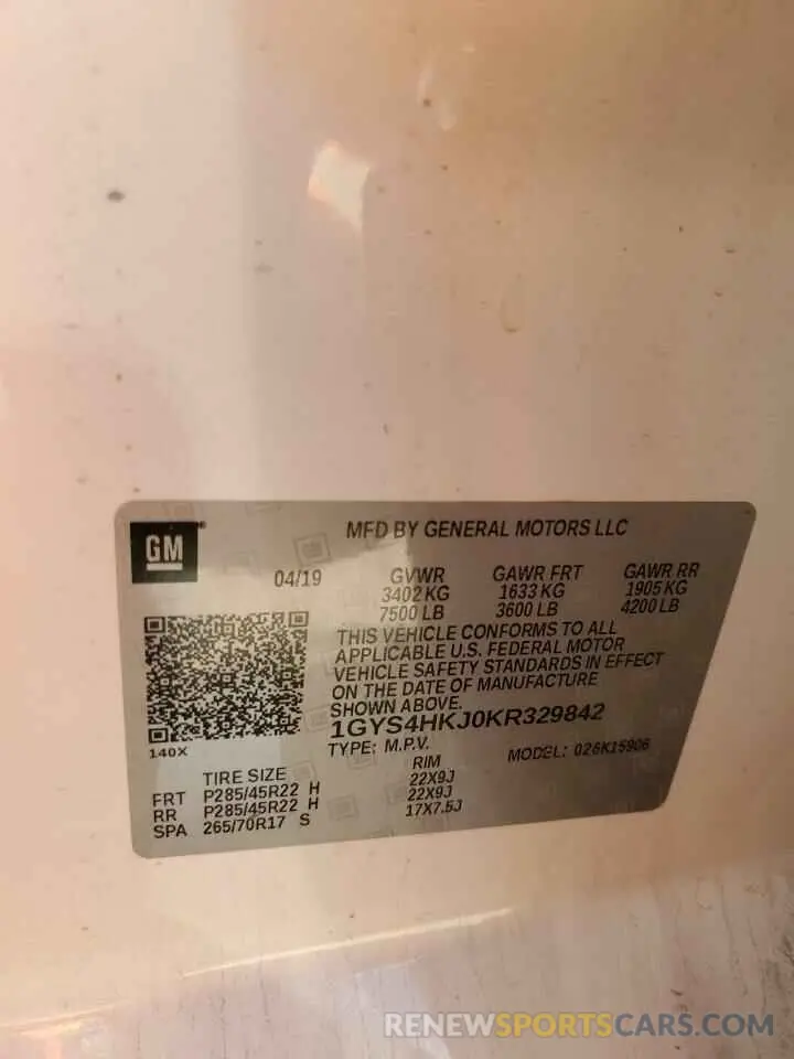 14 Photograph of a damaged car 1GYS4HKJ0KR329842 CADILLAC ESCALADE 2019