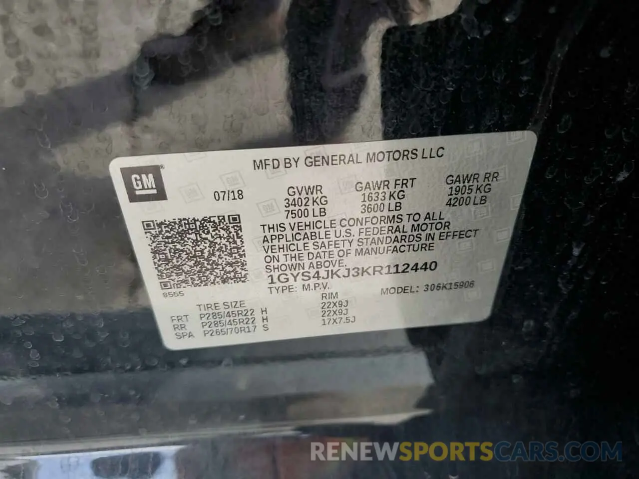 15 Photograph of a damaged car 1GYS4JKJ3KR112440 CADILLAC ESCALADE 2019