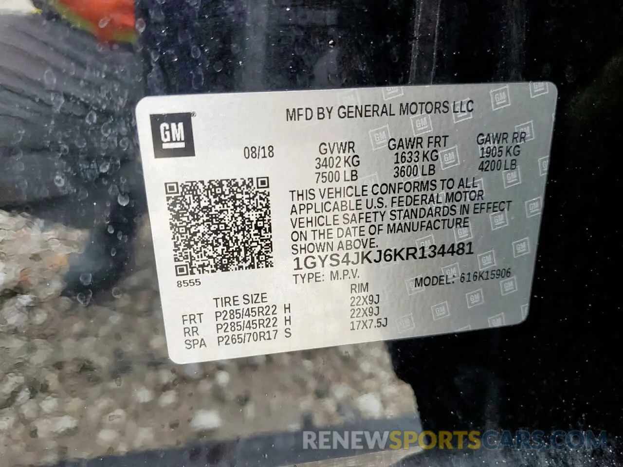 13 Photograph of a damaged car 1GYS4JKJ6KR134481 CADILLAC ESCALADE 2019
