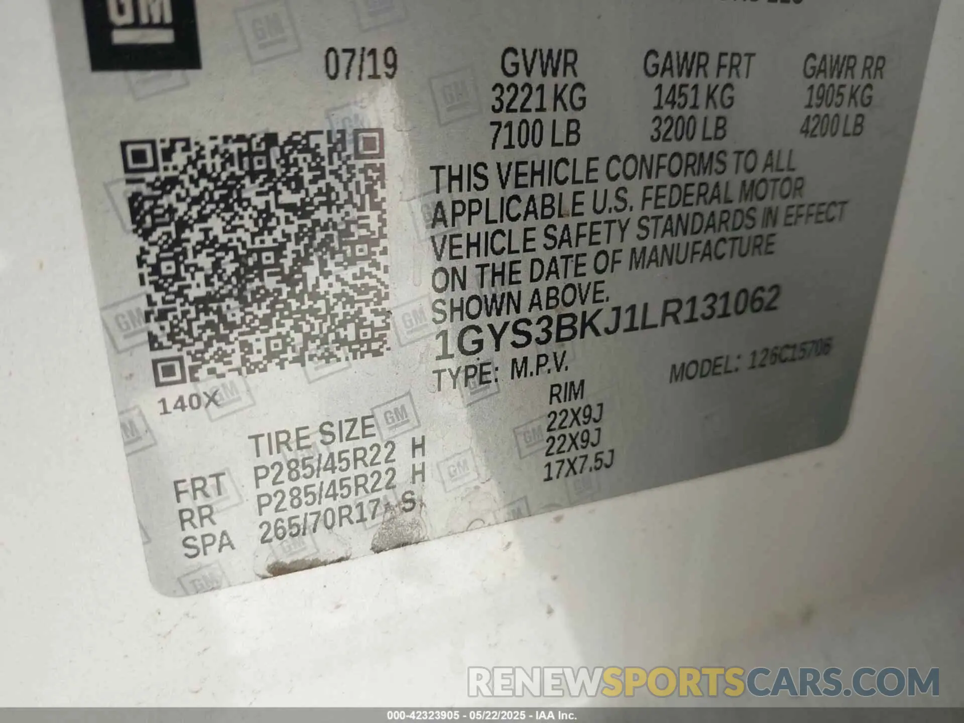 9 Photograph of a damaged car 1GYS3BKJ1LR131062 CADILLAC ESCALADE 2020