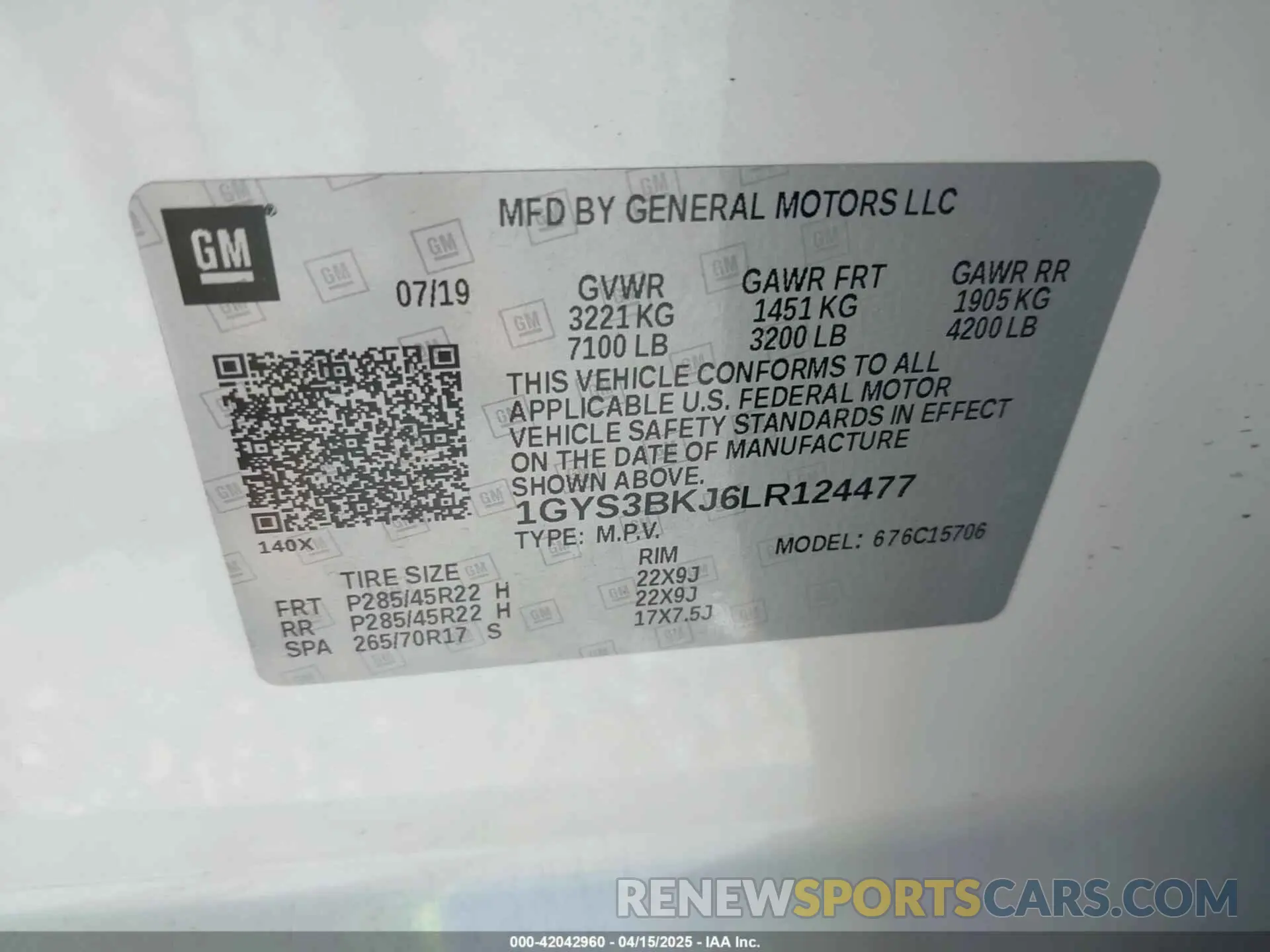 9 Photograph of a damaged car 1GYS3BKJ6LR124477 CADILLAC ESCALADE 2020