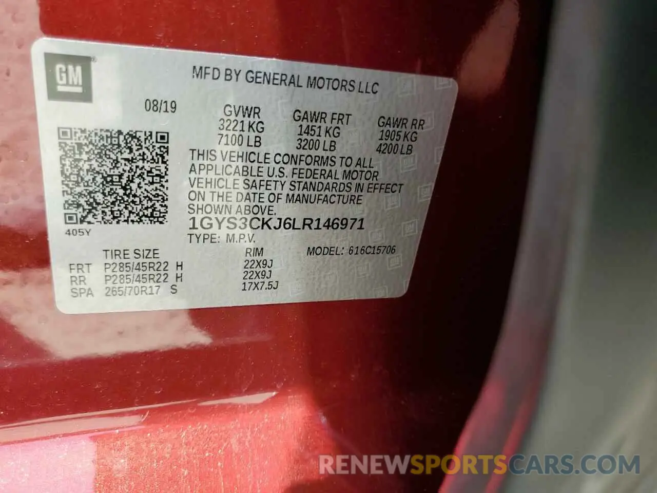 13 Photograph of a damaged car 1GYS3CKJ6LR146971 CADILLAC ESCALADE 2020