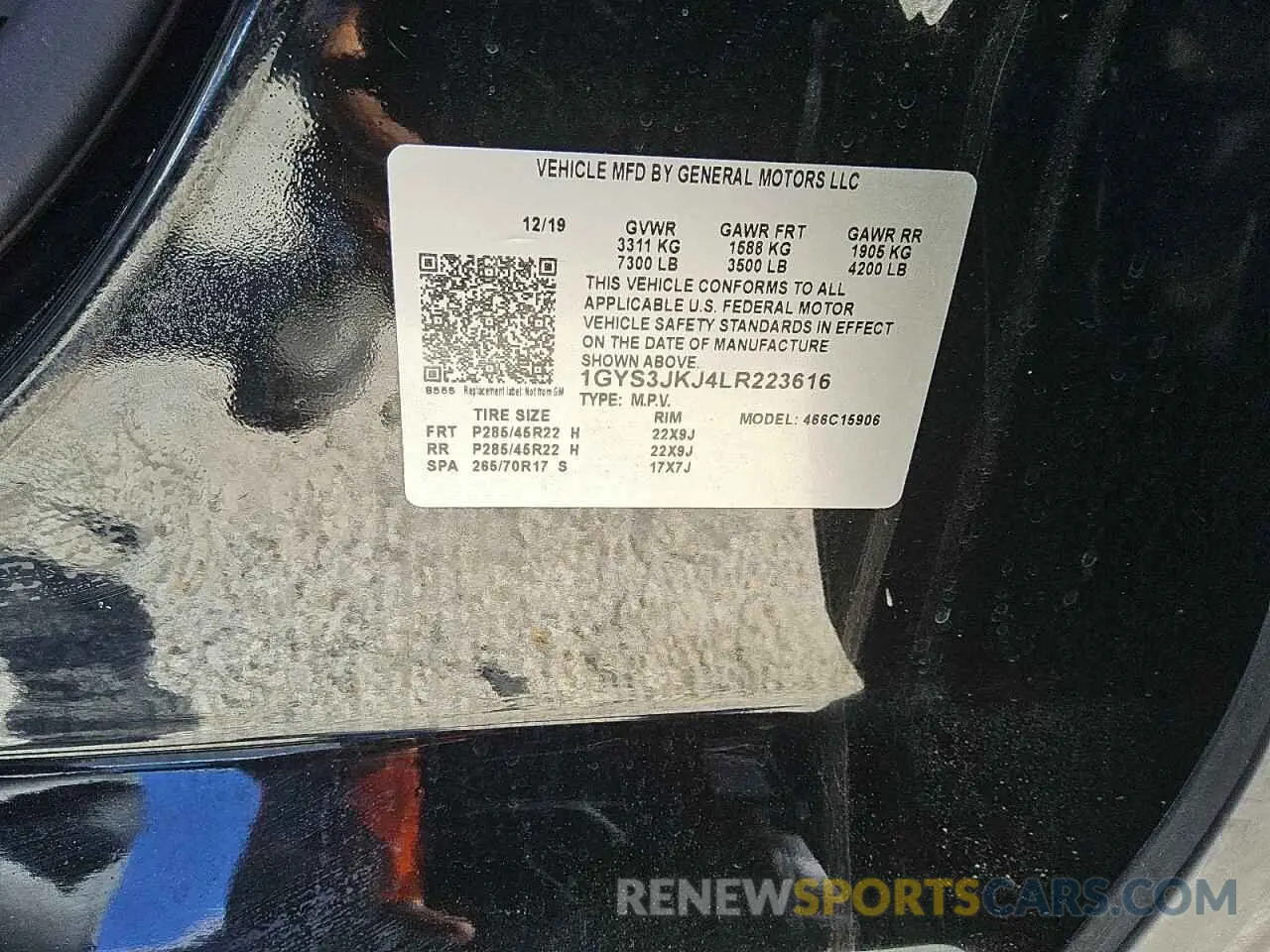 13 Photograph of a damaged car 1GYS3JKJ4LR223616 CADILLAC ESCALADE 2020