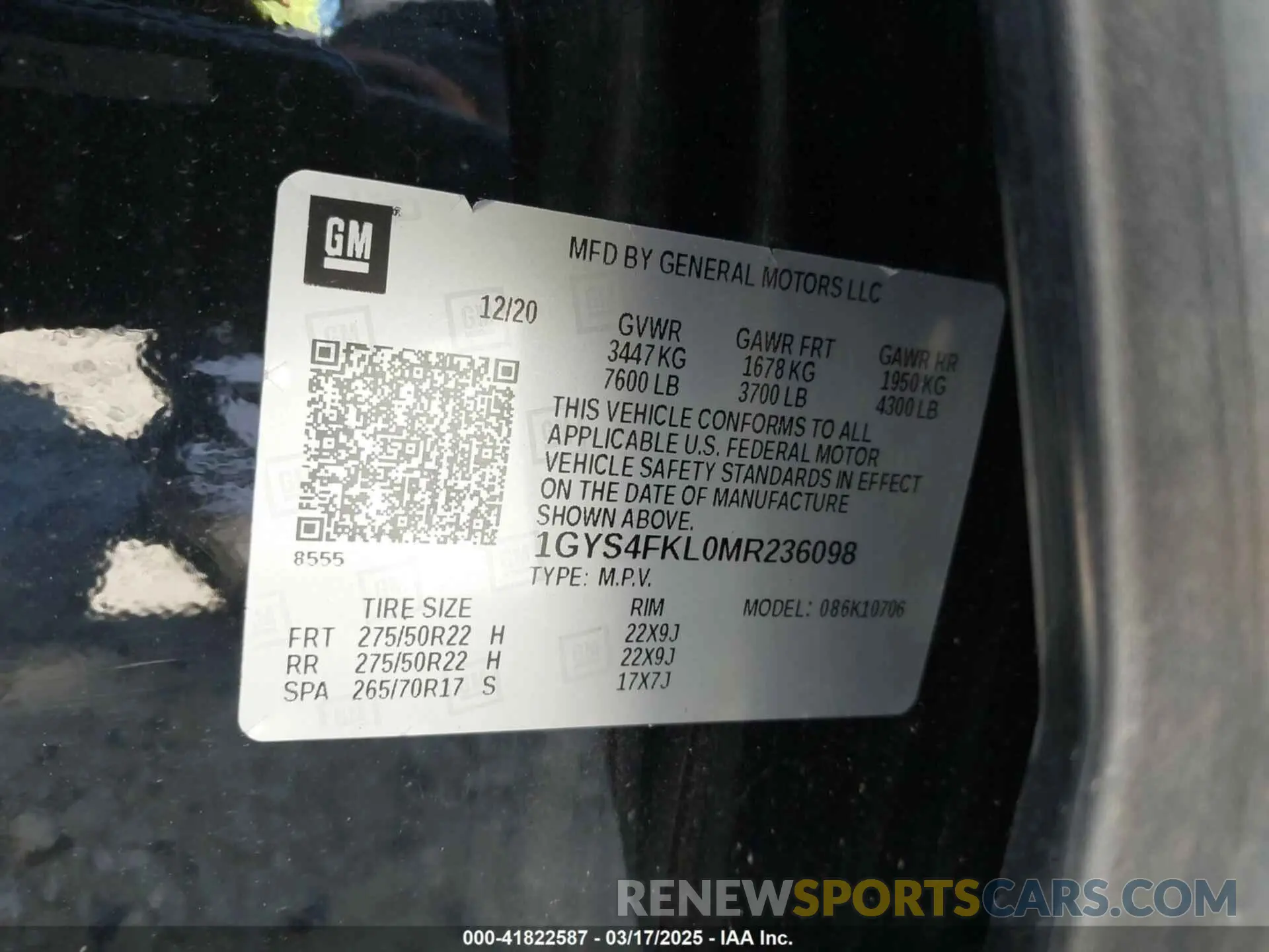9 Photograph of a damaged car 1GYS4FKL0MR236098 CADILLAC ESCALADE 2021