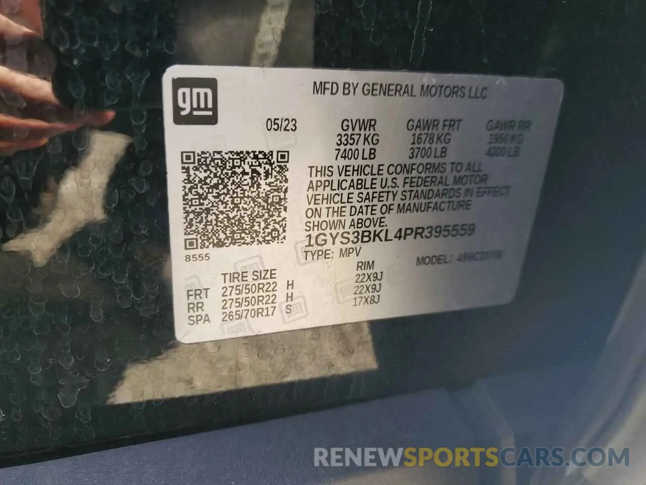 13 Photograph of a damaged car 1GYS3BKL4PR395559 CADILLAC ESCALADE 2023