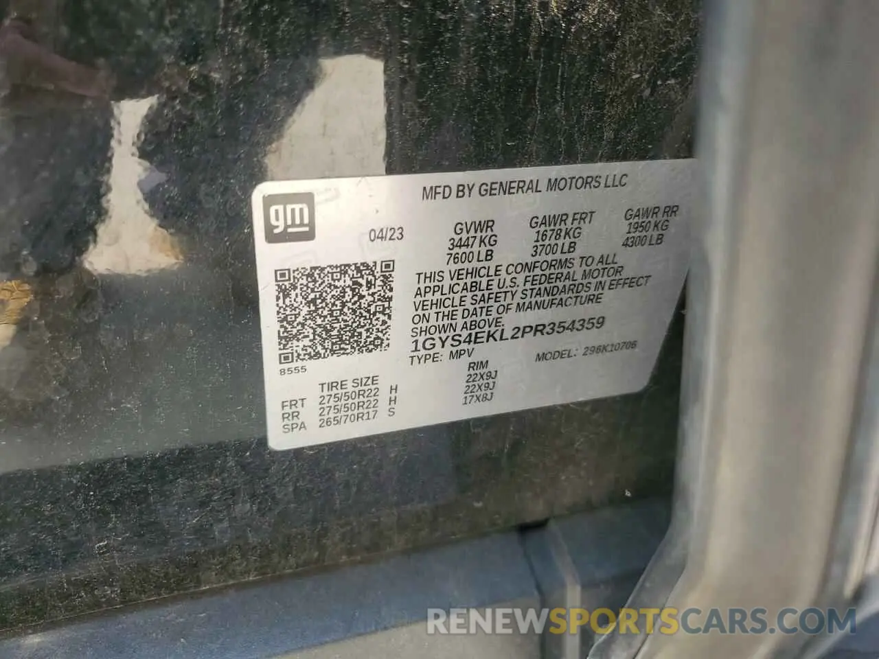 14 Photograph of a damaged car 1GYS4EKL2PR354359 CADILLAC ESCALADE 2023