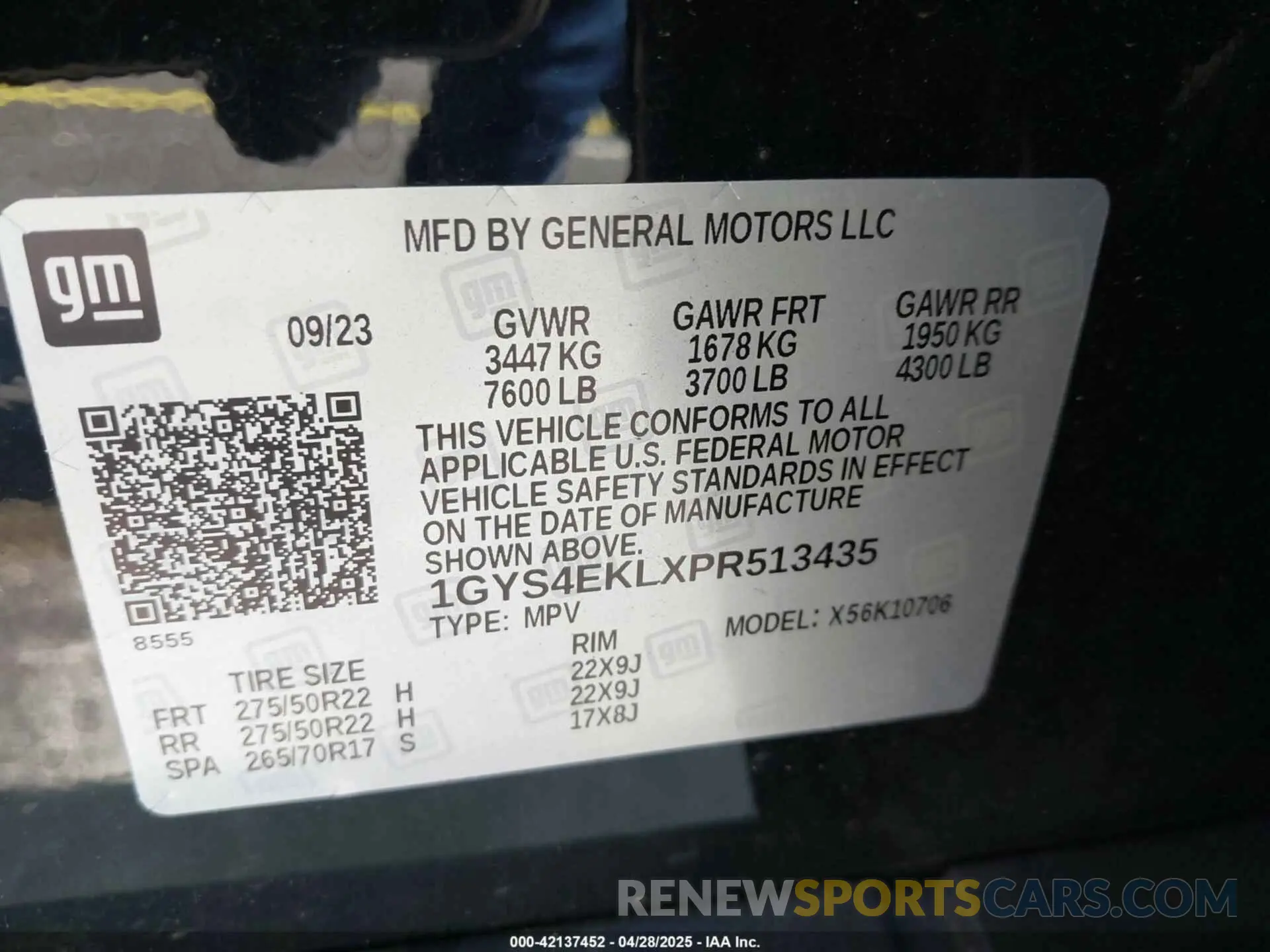 9 Photograph of a damaged car 1GYS4EKLXPR513435 CADILLAC ESCALADE 2023