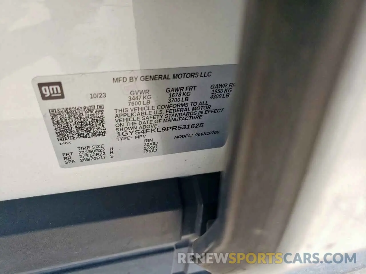 15 Photograph of a damaged car 1GYS4FKL9PR531625 CADILLAC ESCALADE 2023