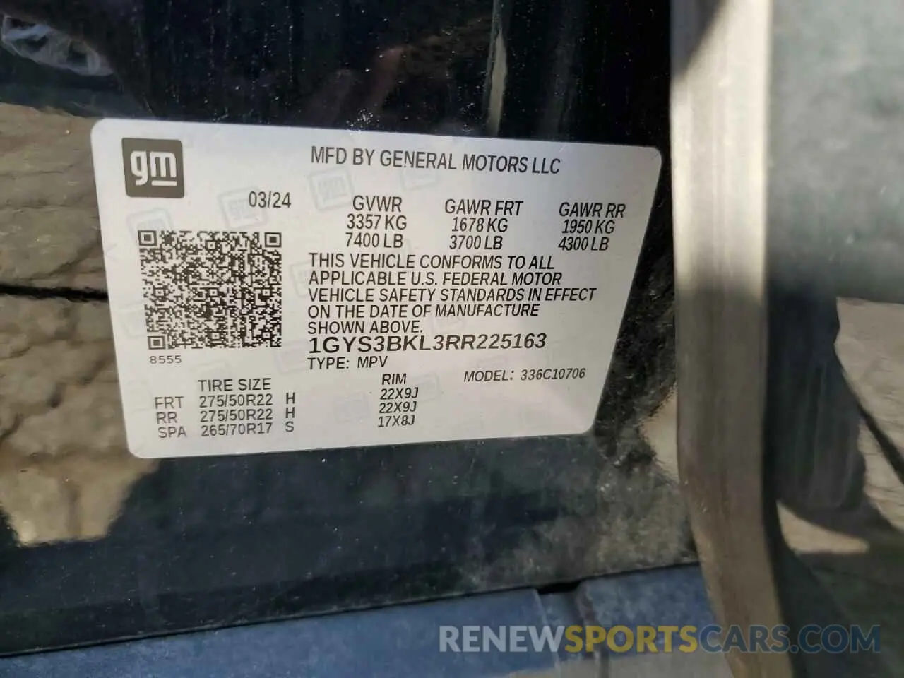 14 Photograph of a damaged car 1GYS3BKL3RR225163 CADILLAC ESCALADE 2024