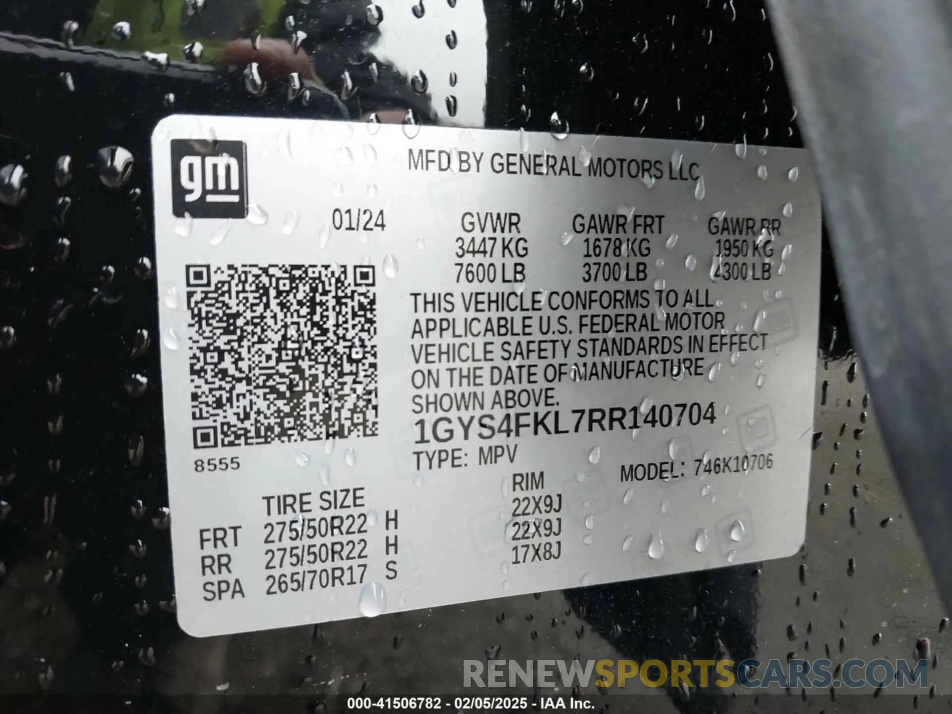 9 Photograph of a damaged car 1GYS4FKL7RR140704 CADILLAC ESCALADE 2024