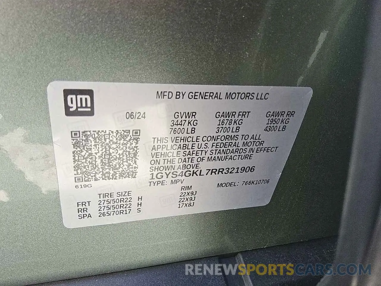 13 Photograph of a damaged car 1GYS4GKL7RR321906 CADILLAC ESCALADE 2024