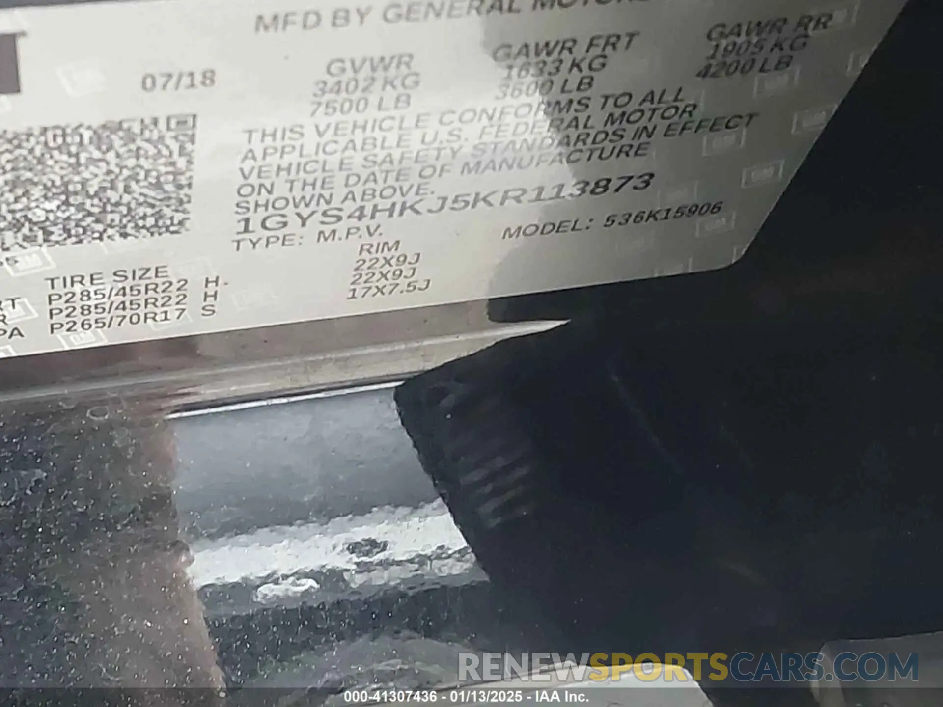 9 Photograph of a damaged car 1GYS4HKJ5KR113873 CADILLAC ESCALADE ESV 2019