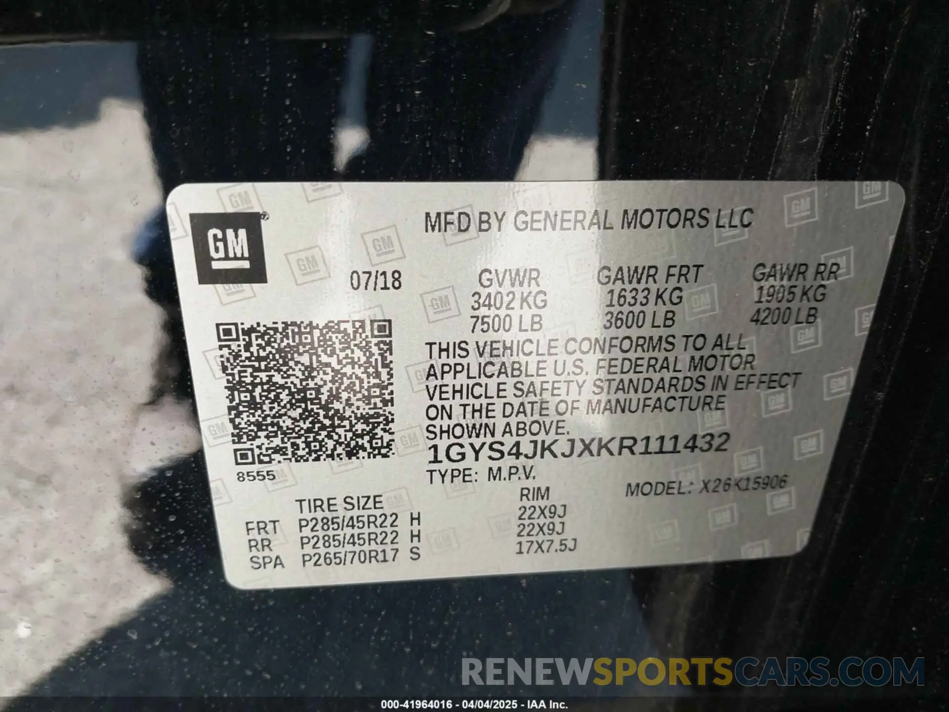 9 Photograph of a damaged car 1GYS4JKJXKR111432 CADILLAC ESCALADE ESV 2019