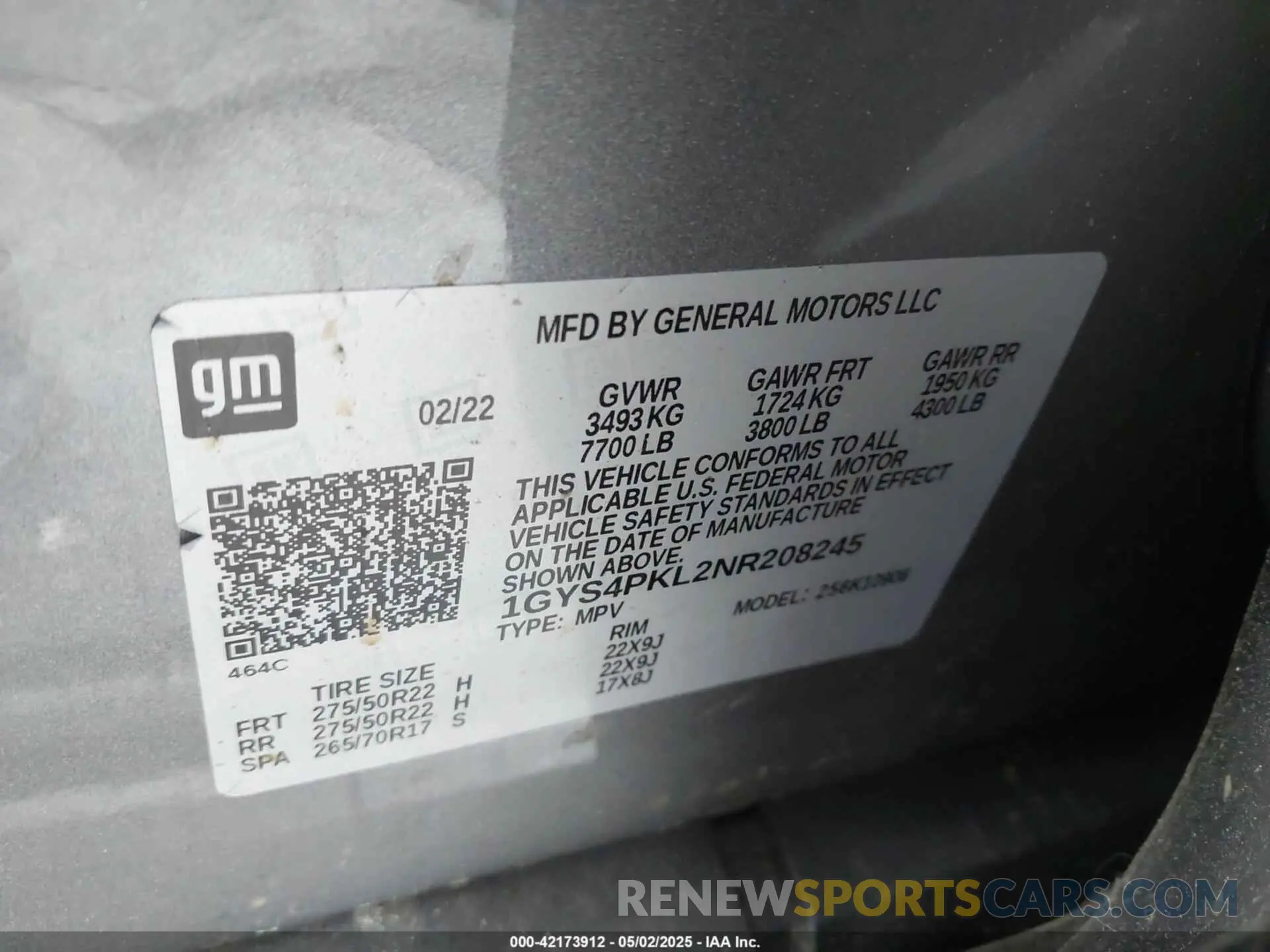 9 Photograph of a damaged car 1GYS4PKL2NR208245 CADILLAC ESCALADE ESV 2022
