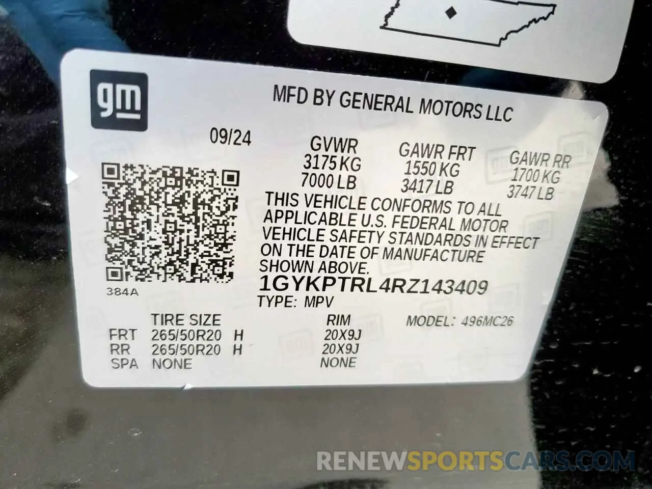 14 Photograph of a damaged car 1GYKPTRL4RZ143409 CADILLAC LYRIQ SPOR 2024