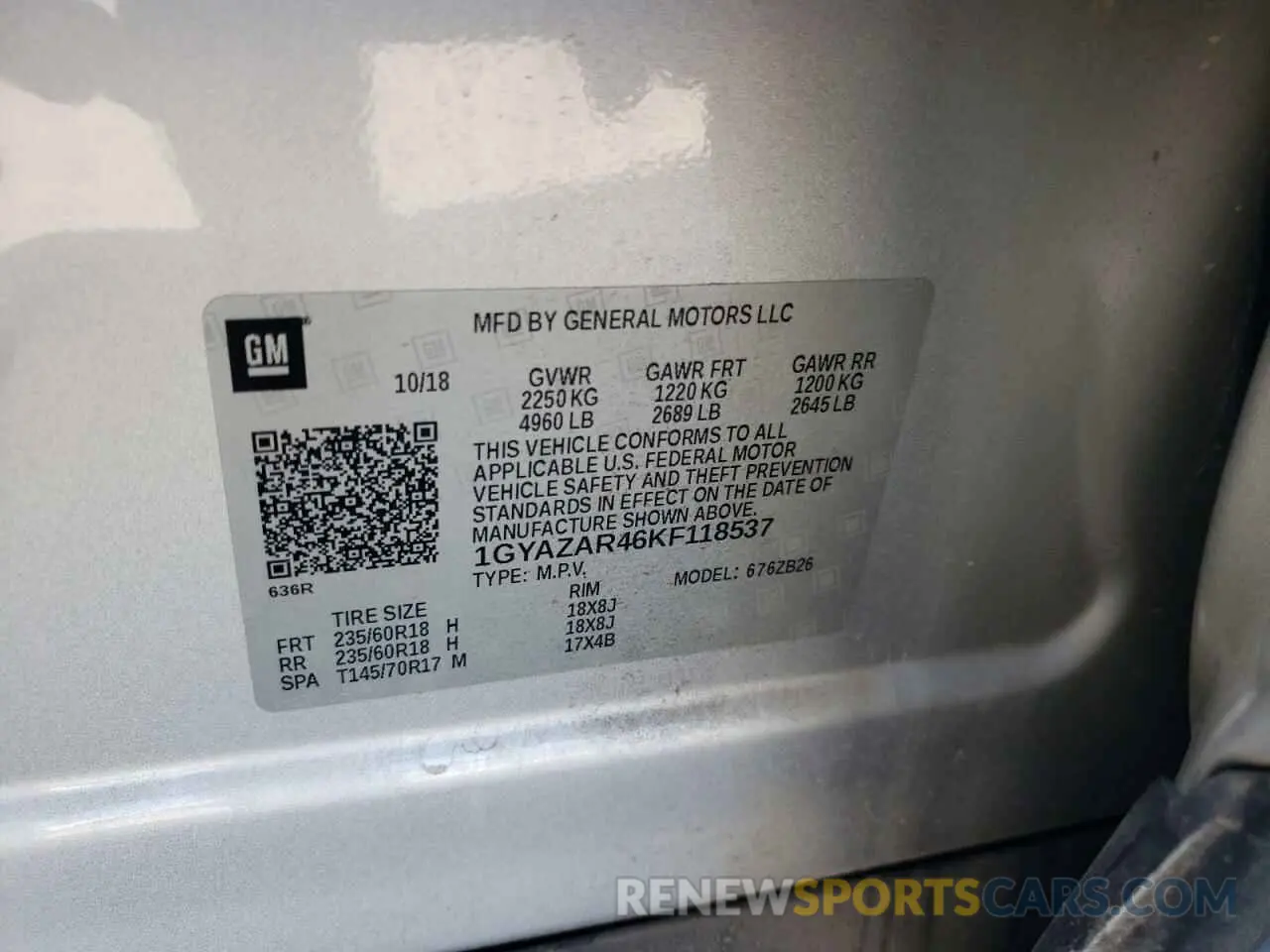 13 Photograph of a damaged car 1GYAZAR46KF118537 CADILLAC XT4 2019