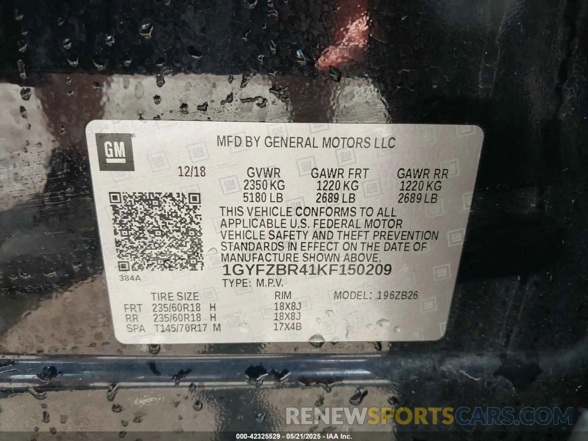 9 Photograph of a damaged car 1GYFZBR41KF150209 CADILLAC XT4 2019