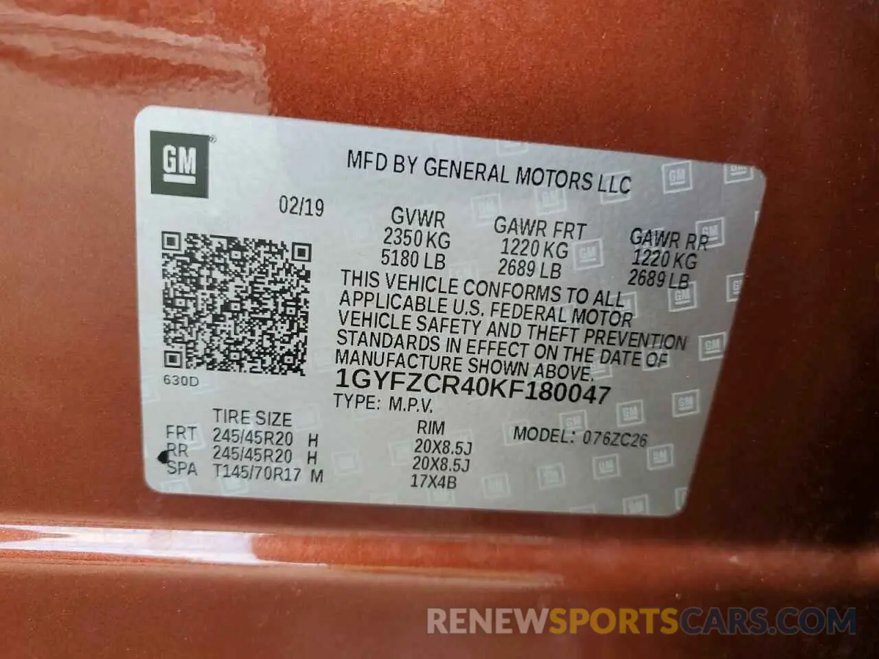 13 Photograph of a damaged car 1GYFZCR40KF180047 CADILLAC XT4 2019