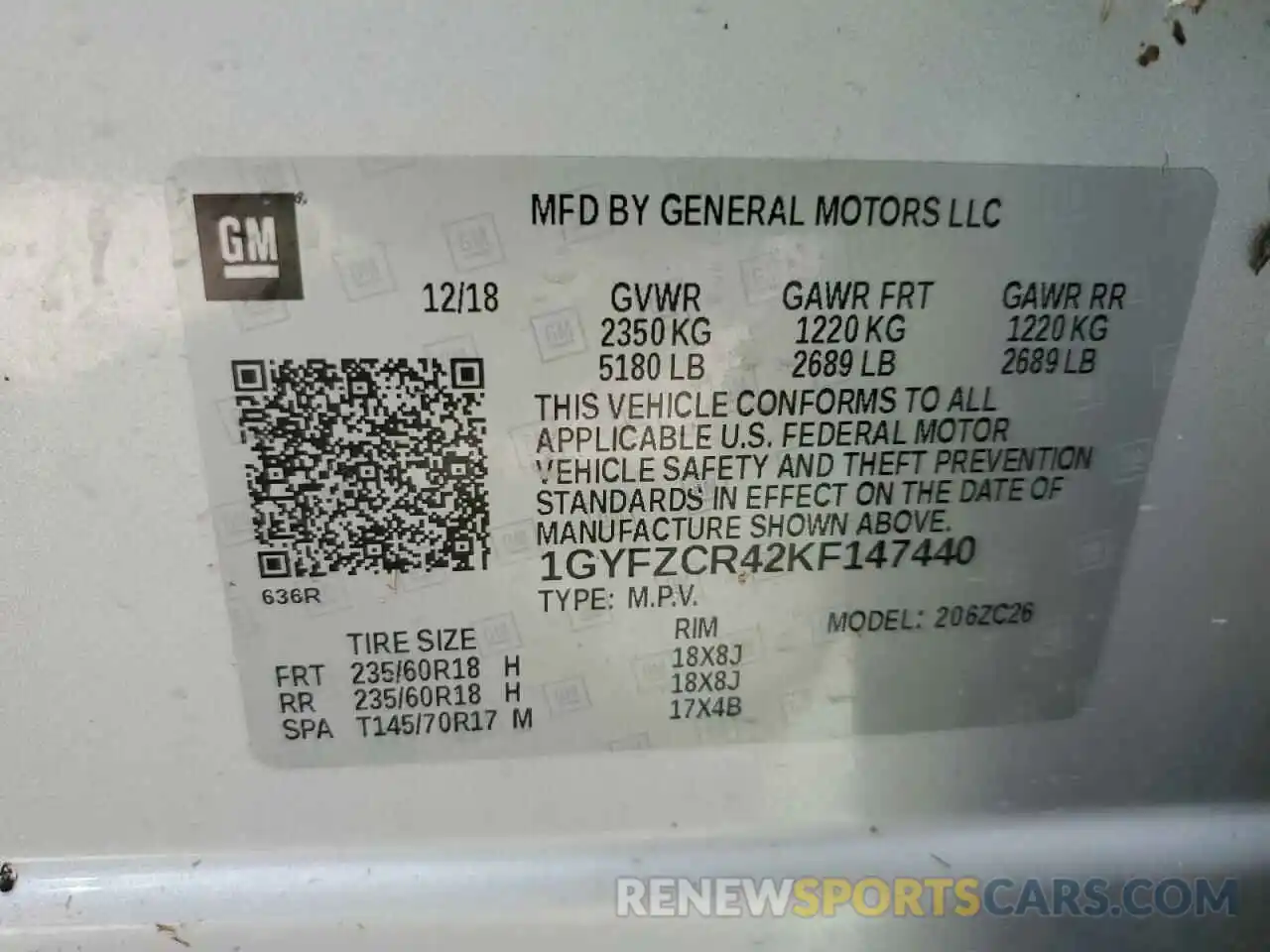 14 Photograph of a damaged car 1GYFZCR42KF147440 CADILLAC XT4 2019