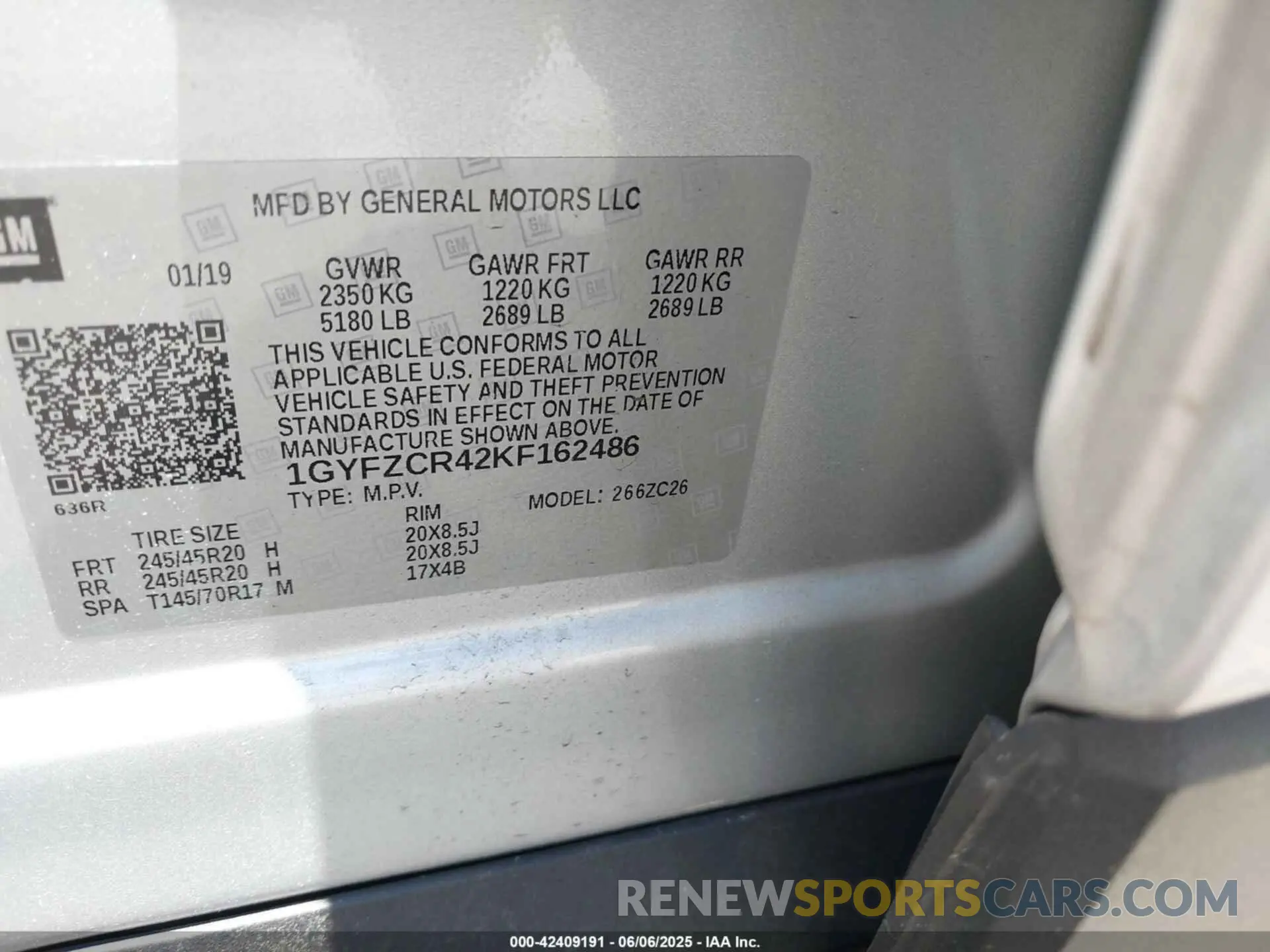 9 Photograph of a damaged car 1GYFZCR42KF162486 CADILLAC XT4 2019
