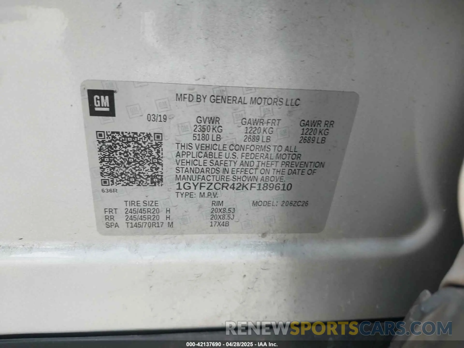 9 Photograph of a damaged car 1GYFZCR42KF189610 CADILLAC XT4 2019