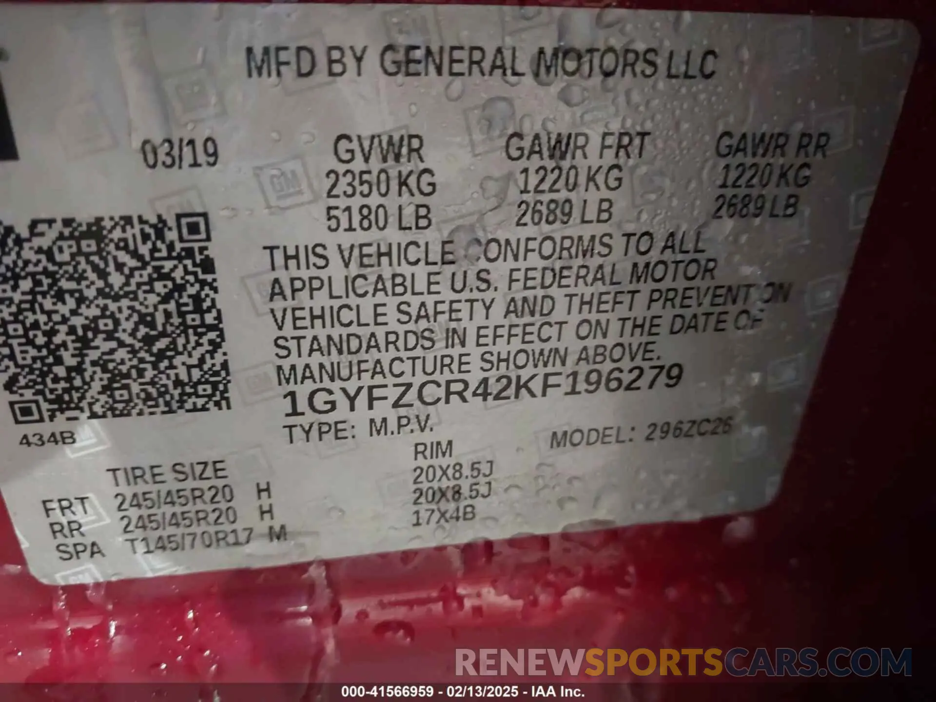 9 Photograph of a damaged car 1GYFZCR42KF196279 CADILLAC XT4 2019