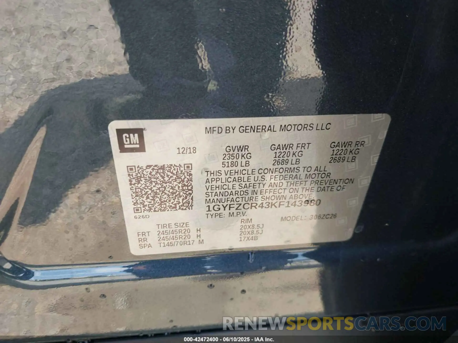 9 Photograph of a damaged car 1GYFZCR43KF143980 CADILLAC XT4 2019