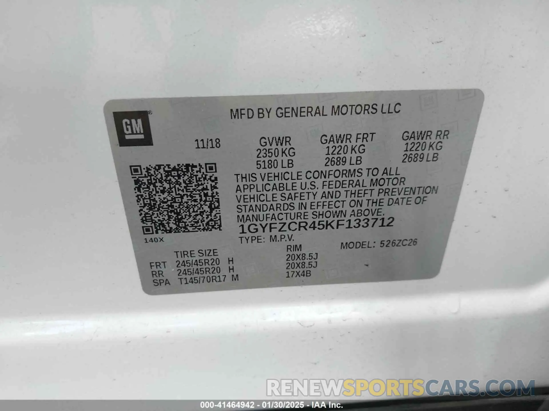 9 Photograph of a damaged car 1GYFZCR45KF133712 CADILLAC XT4 2019