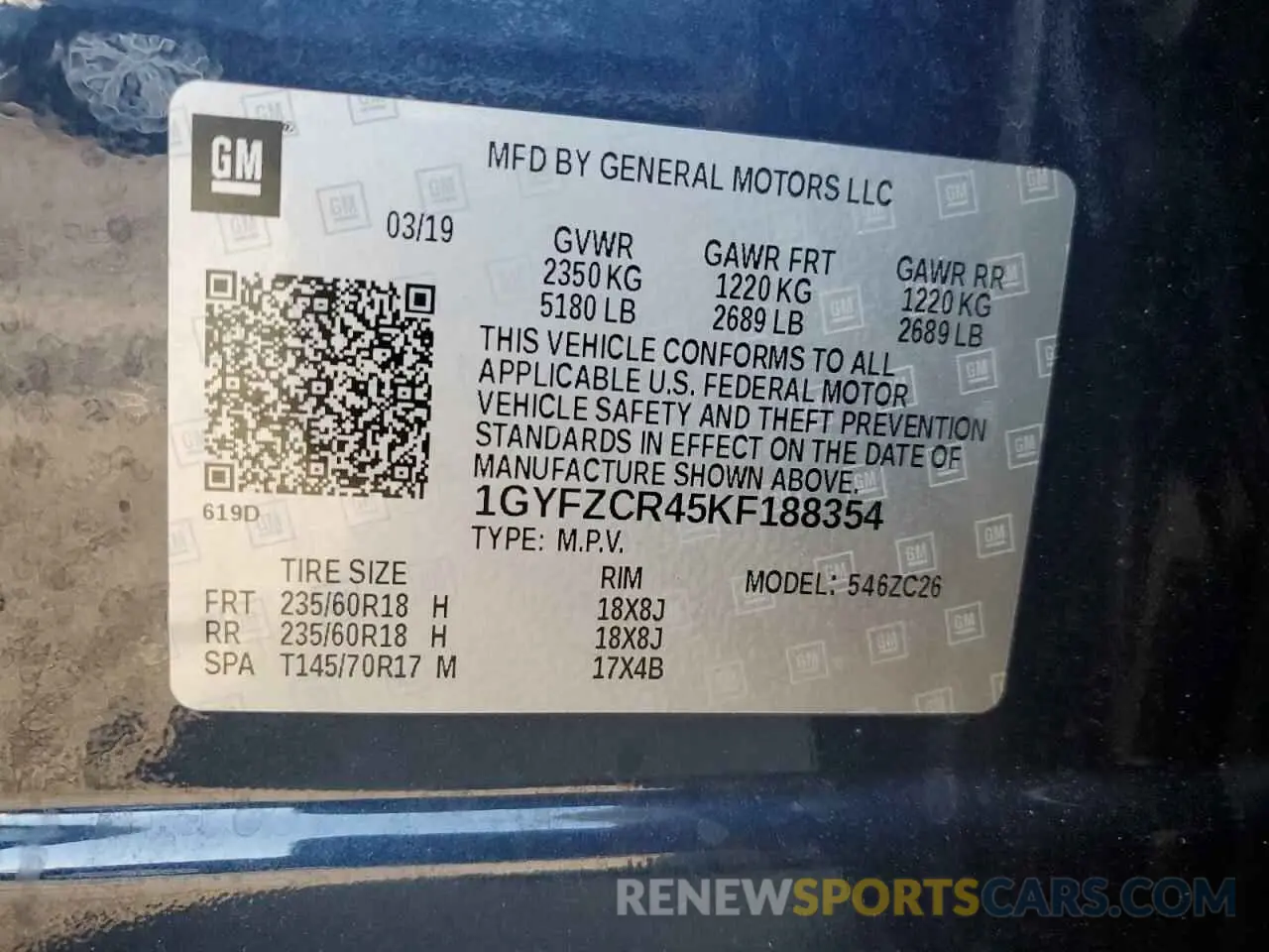 12 Photograph of a damaged car 1GYFZCR45KF188354 CADILLAC XT4 2019