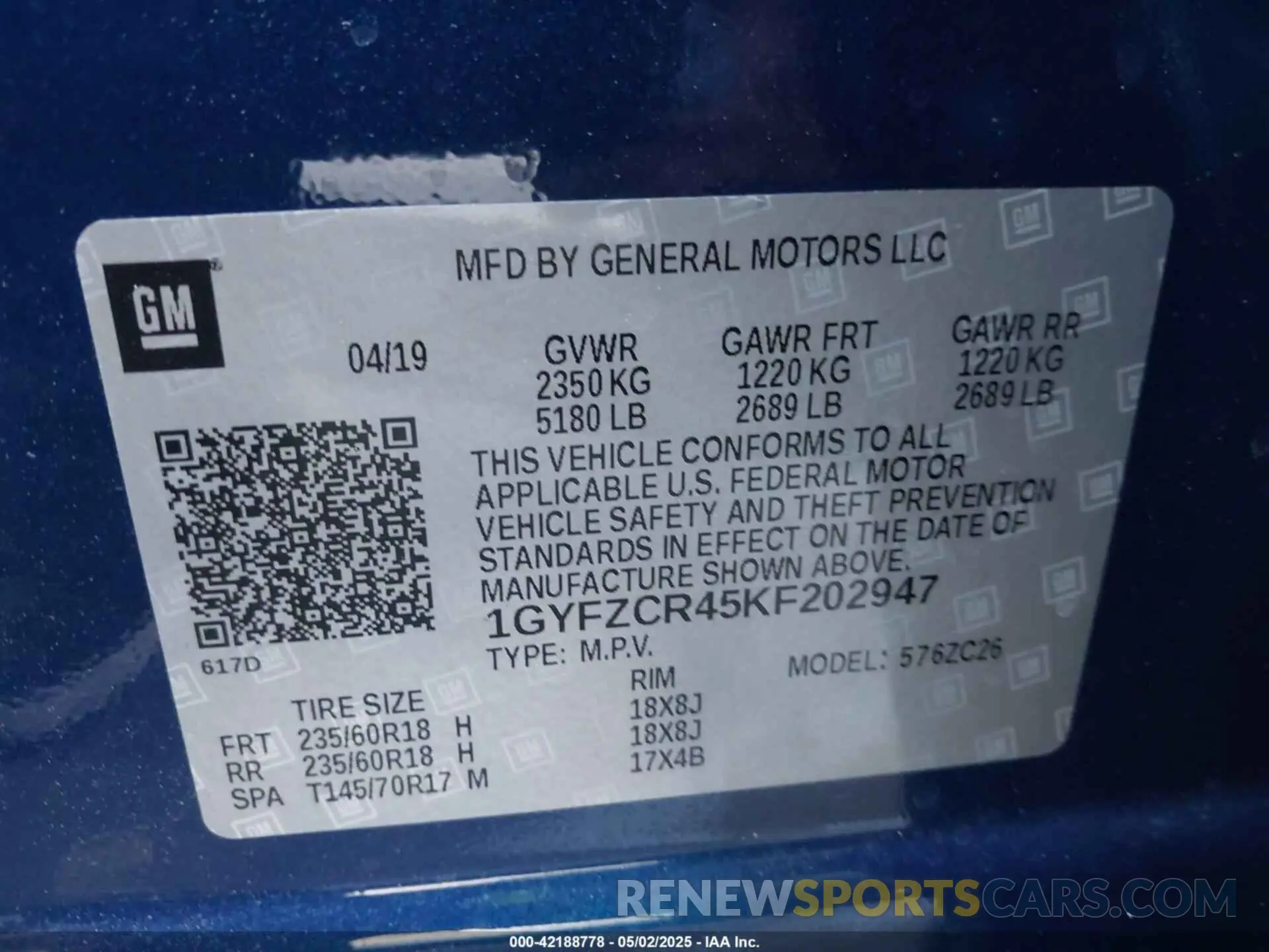 9 Photograph of a damaged car 1GYFZCR45KF202947 CADILLAC XT4 2019