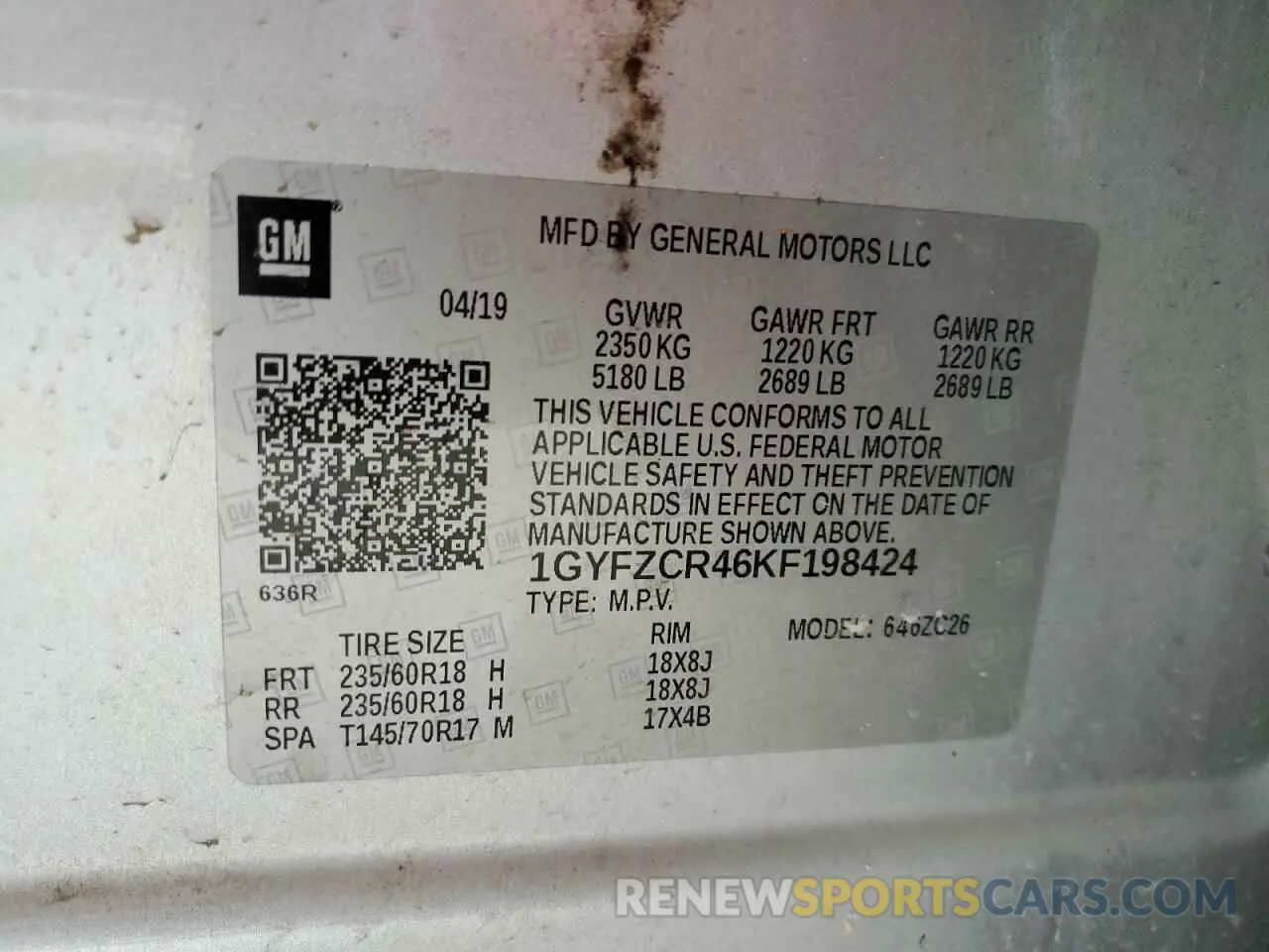 13 Photograph of a damaged car 1GYFZCR46KF198424 CADILLAC XT4 2019