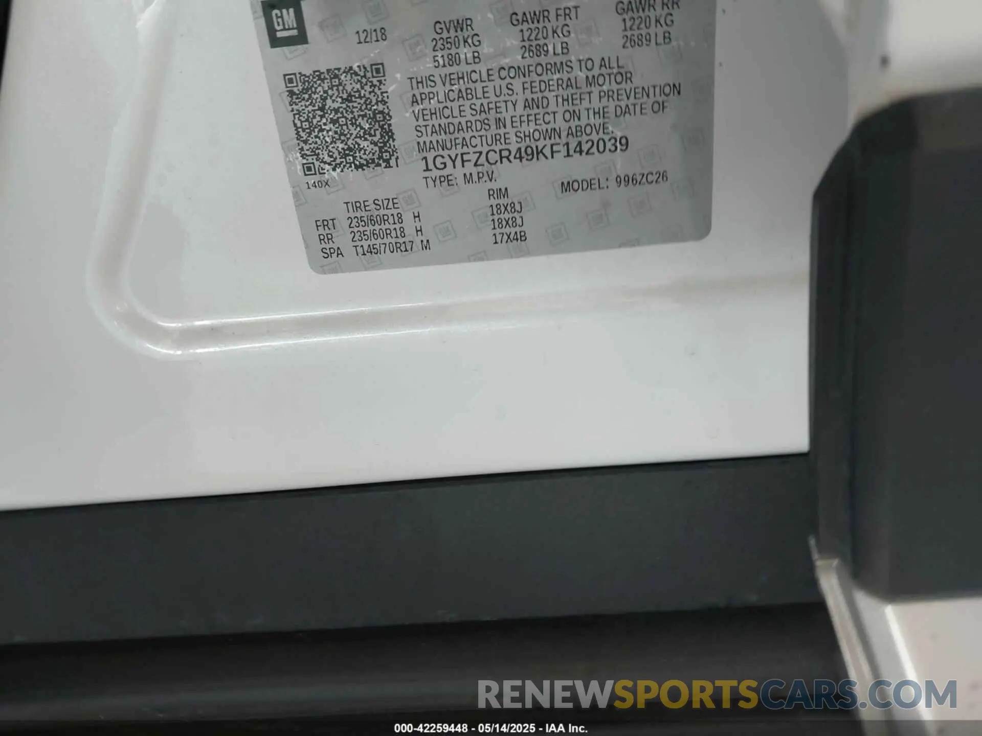 9 Photograph of a damaged car 1GYFZCR49KF142039 CADILLAC XT4 2019