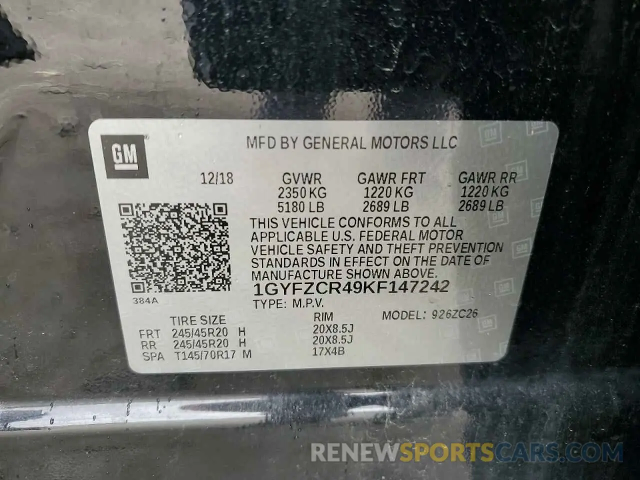 13 Photograph of a damaged car 1GYFZCR49KF147242 CADILLAC XT4 2019