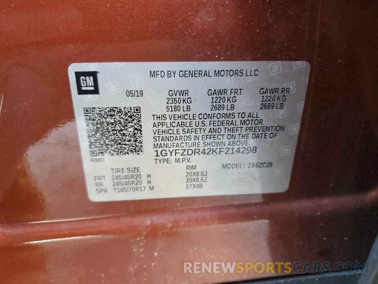 15 Photograph of a damaged car 1GYFZDR42KF214298 CADILLAC XT4 2019