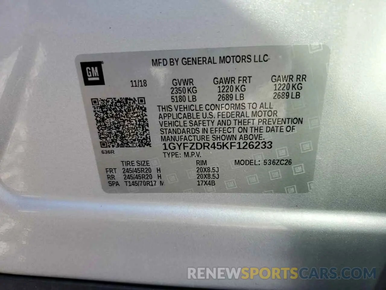 13 Photograph of a damaged car 1GYFZDR45KF126233 CADILLAC XT4 2019