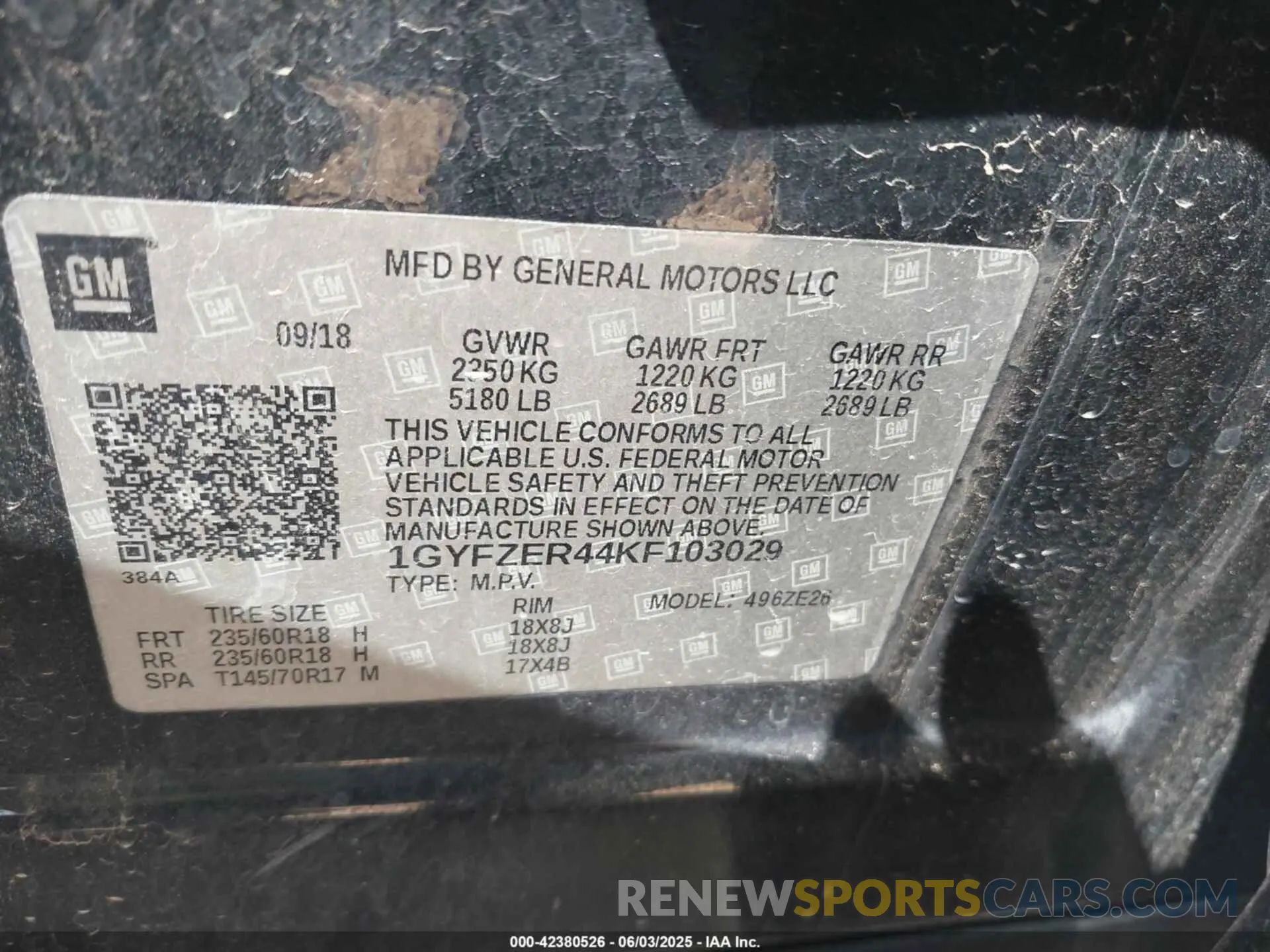 9 Photograph of a damaged car 1GYFZER44KF103029 CADILLAC XT4 2019