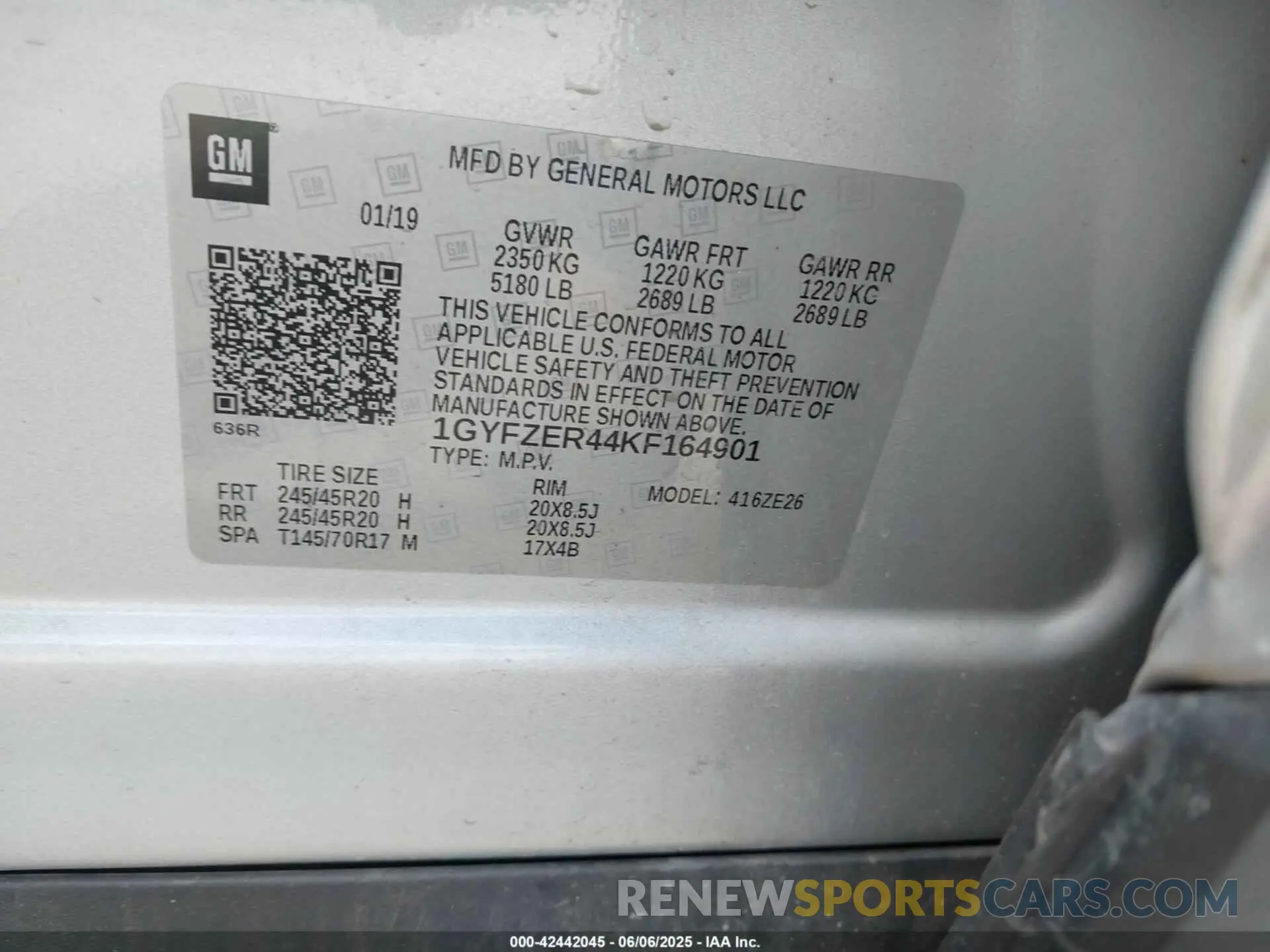 9 Photograph of a damaged car 1GYFZER44KF164901 CADILLAC XT4 2019