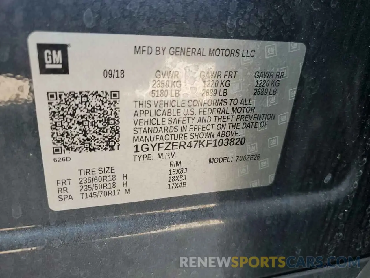 14 Photograph of a damaged car 1GYFZER47KF103820 CADILLAC XT4 2019