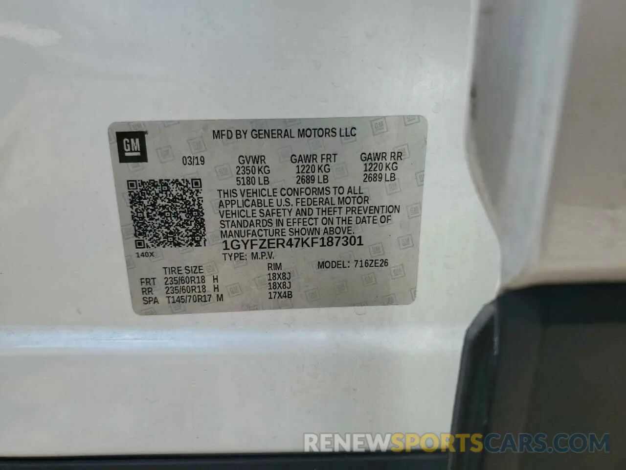 13 Photograph of a damaged car 1GYFZER47KF187301 CADILLAC XT4 2019