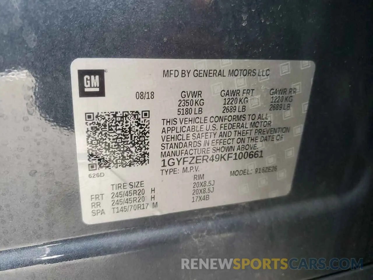 14 Photograph of a damaged car 1GYFZER49KF100661 CADILLAC XT4 2019