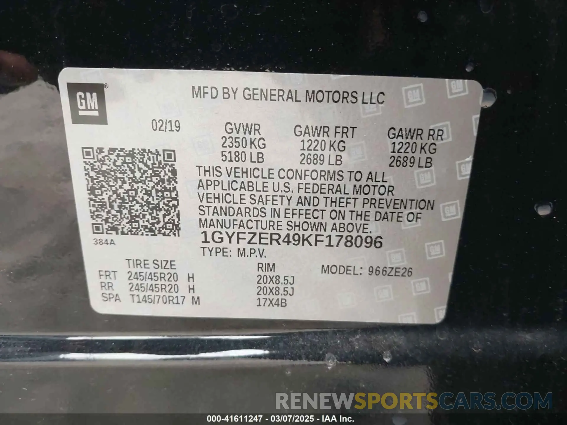 9 Photograph of a damaged car 1GYFZER49KF178096 CADILLAC XT4 2019
