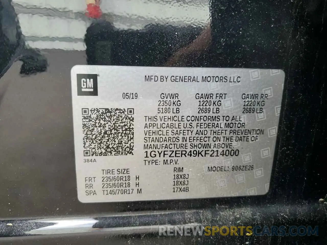 13 Photograph of a damaged car 1GYFZER49KF214000 CADILLAC XT4 2019
