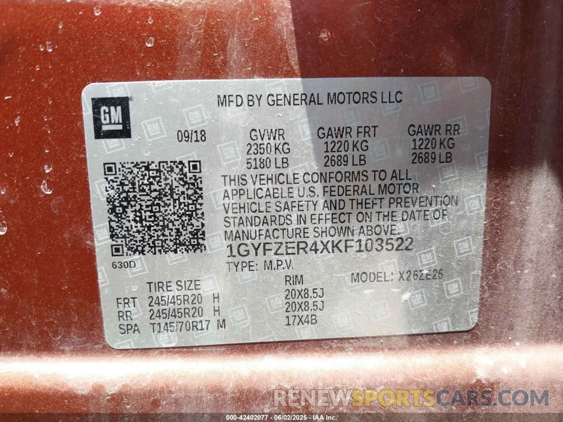 9 Photograph of a damaged car 1GYFZER4XKF103522 CADILLAC XT4 2019
