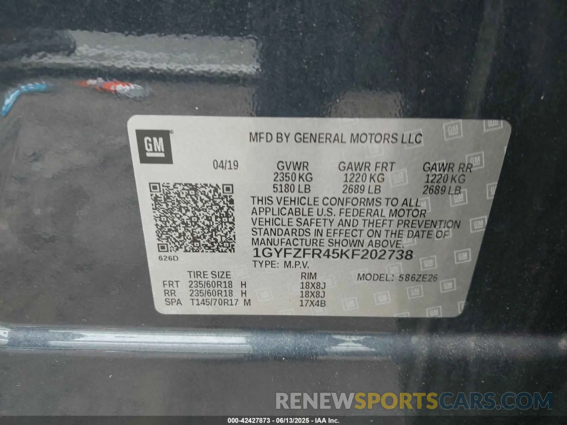 9 Photograph of a damaged car 1GYFZFR45KF202738 CADILLAC XT4 2019