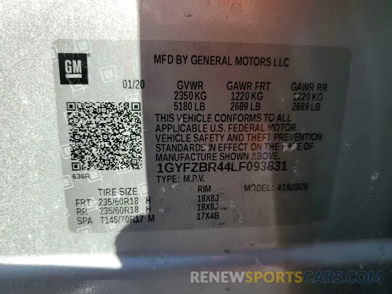 12 Photograph of a damaged car 1GYFZBR44LF093831 CADILLAC XT4 2020